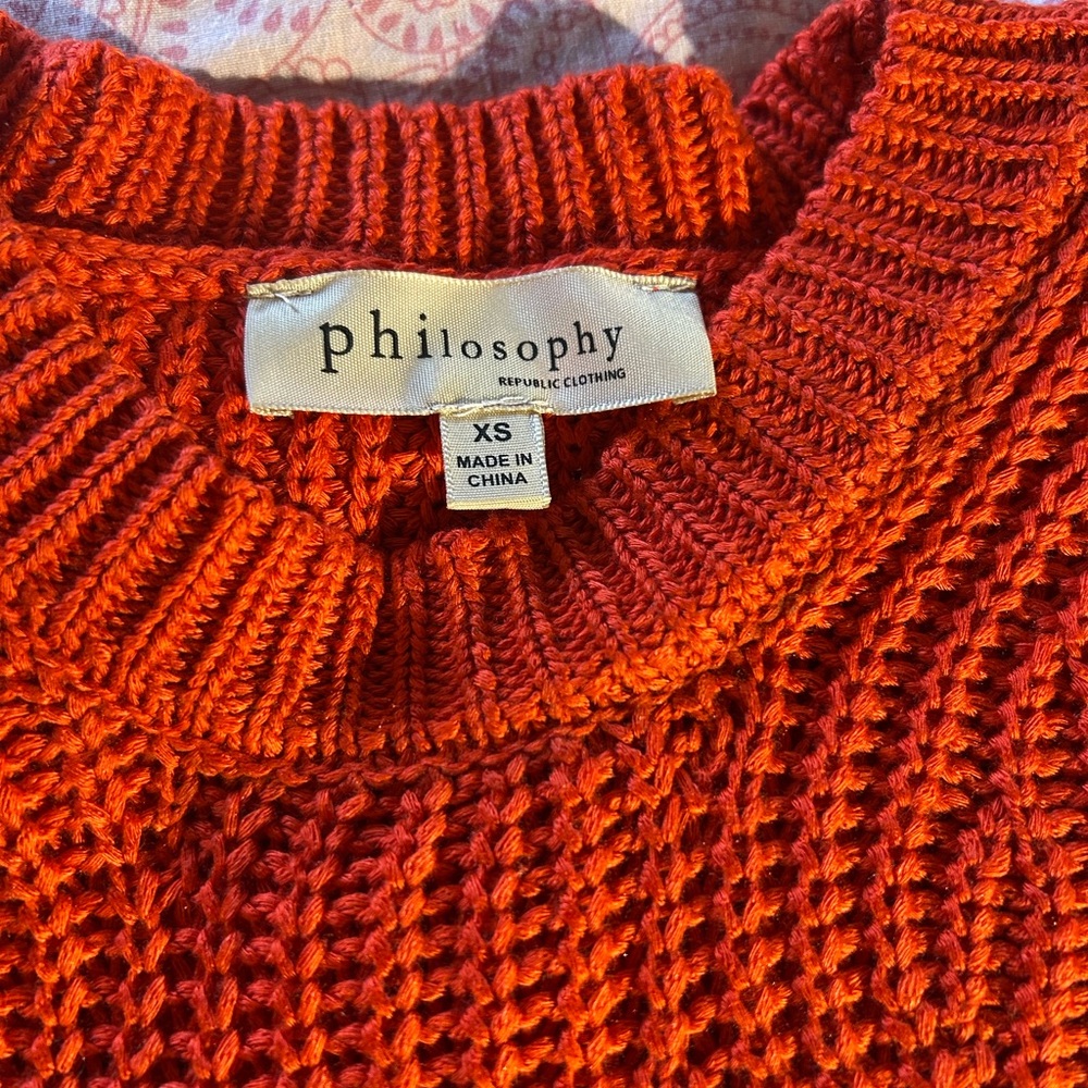 Philosophy Vibrant Red Knit Top